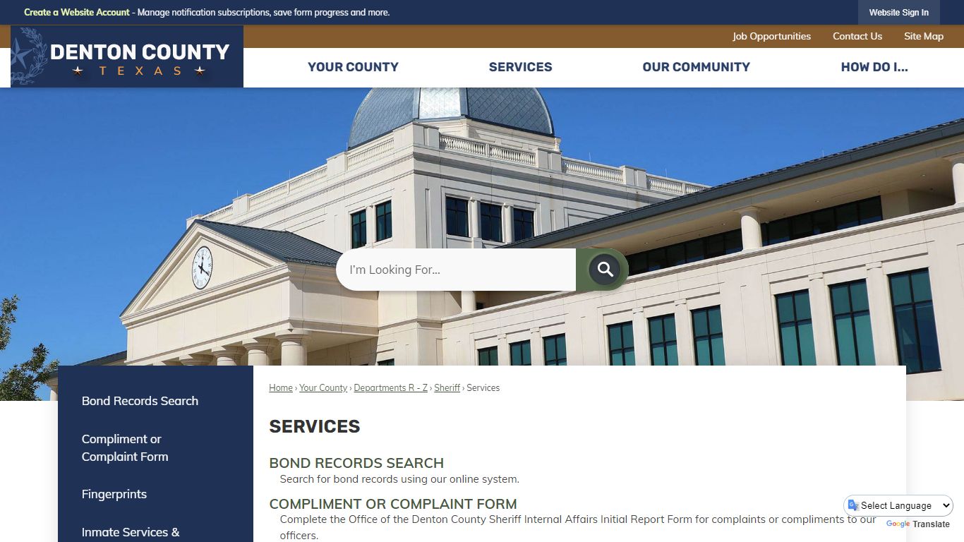 Services | Denton County, TX